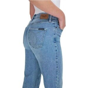 Calvin Klein Women's Size 12 High Rise Straight Leg Jeans Light Blue 27" Inseam